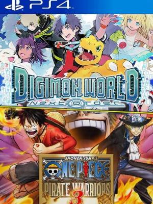 2 JUEGOS EN 1 One Piece Pirate Warriors 3 MAS Digimon World Next Order PS4